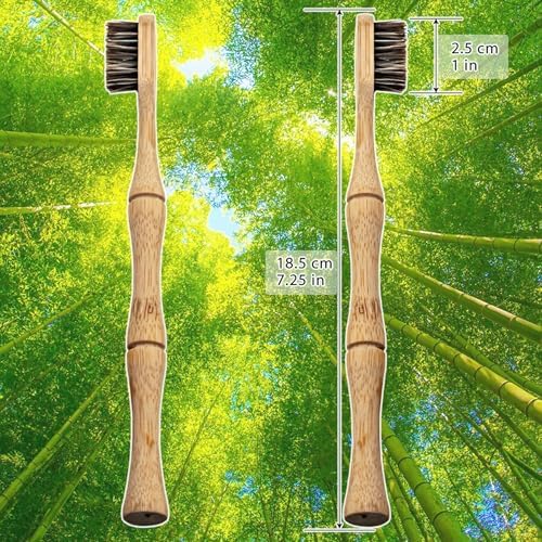 Natural Horsehair Bamboo Handle Toothbrushes, No Nylon Totally Biodegradable Horse Hair and Bamboo Toothbrushes (Pack of 2) - Image 6