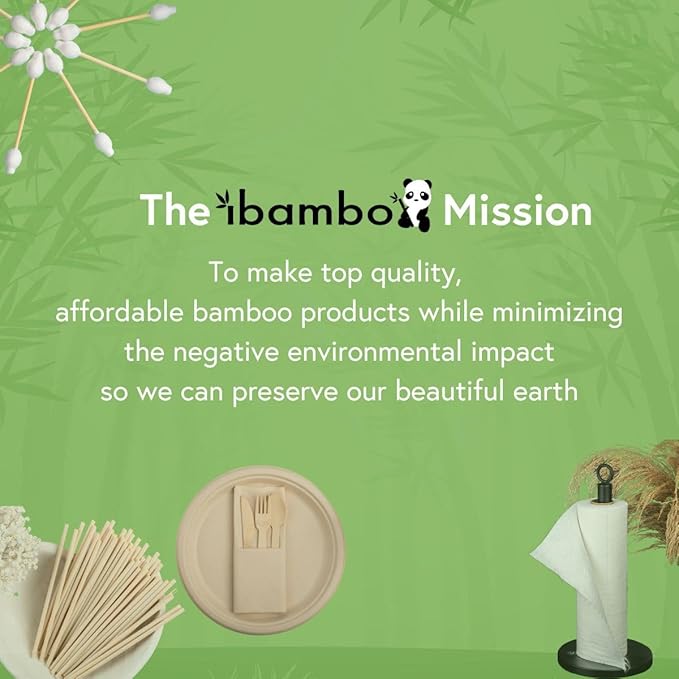 Ibambo 100% Bamboo Cotton Ear Swabs (200-Pack) | Double Tipped Ear Cotton Buds for Beauty & Personal Care | FSC Certified & Hypoallergenic | Suitable for All Ages & Pets | Biodegradable & Disposable