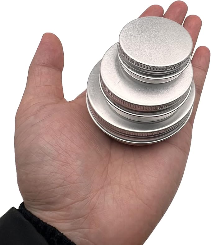 20 Pack 1 oz Aluminum Tin Jar with Screw Lid 30 ml Round Refillable Containers