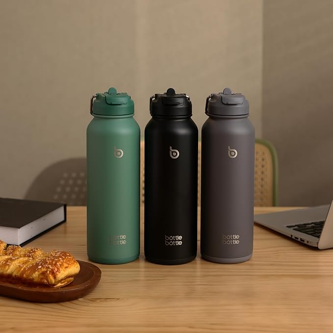 BOTTLE BOTTLE 40 oz sports water bottle stainless steel insulated water bottle with straw and pills holder