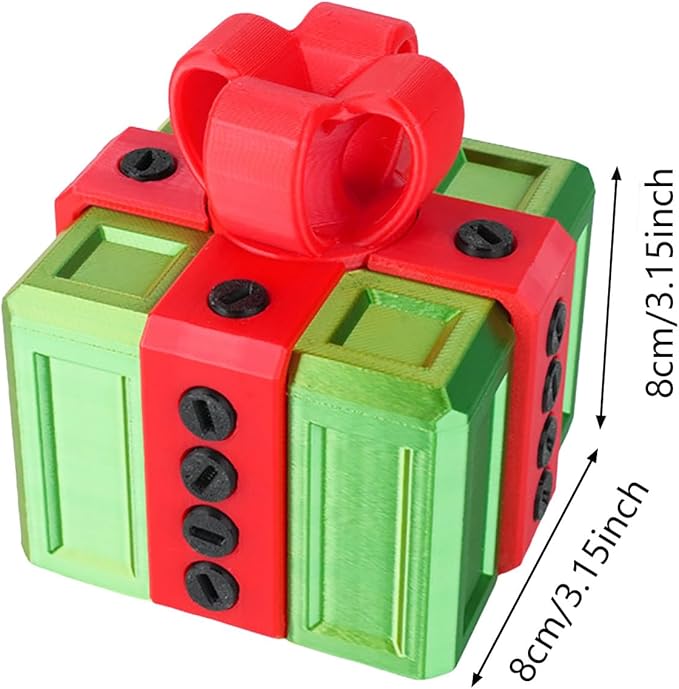 The Prank Box Funny Christmas Gifts Box Annoying Hilarious Screw Challenge with Surprise 3D Printed Screw Gifts Boxes Ideal for Birthday, Christmas (Green and red)