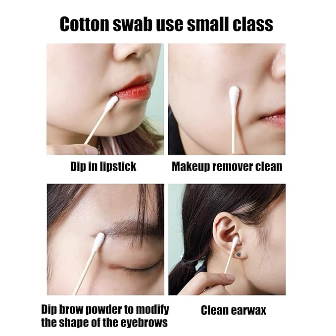 Thick Cotton Swabs,XL Size Natural Bamboo Cotton Buds,Organic Biodegradable, Large Double Tips Swabs, Extra Absorbent Cotton Swabs For Cleaning