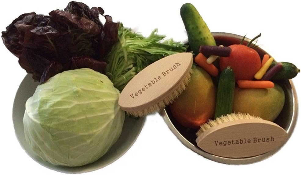 Vegetable Brush - Made from All Natural Bamboo and Palm Fibers - Scrub and Clean Carrots, Potatoes, Corn, Beets etc. (Single Pack)