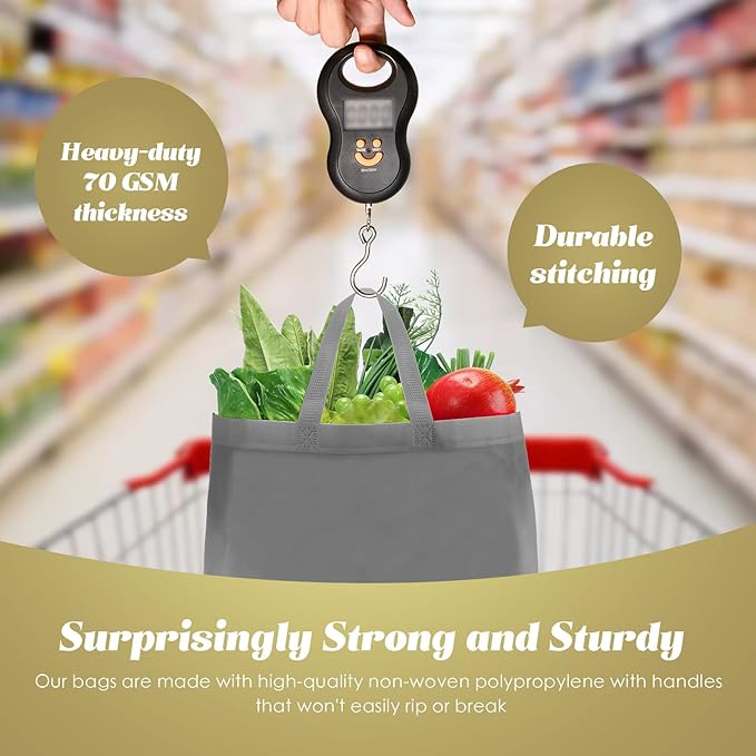 Reginary Reusable Totes Bags - 100 Pcs Non Woven Grocery Handle Bags for Shop Events & Retail Store(Multicolor)