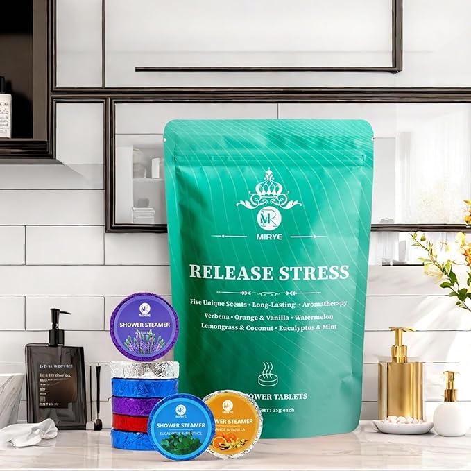 Shower Steamers Aromatherapy, 20-Pack Shower Bombs with Natural Essential Oils – Stress Relief Self Care, Birthday Gifts for Women & Men, Christmas Stocking Stuffers & White Elephant Gifts