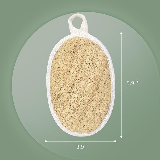 Natural Loofah Sponges, FSC Certified and PETA Approved Shower Loofah Sponge, 3 Pack