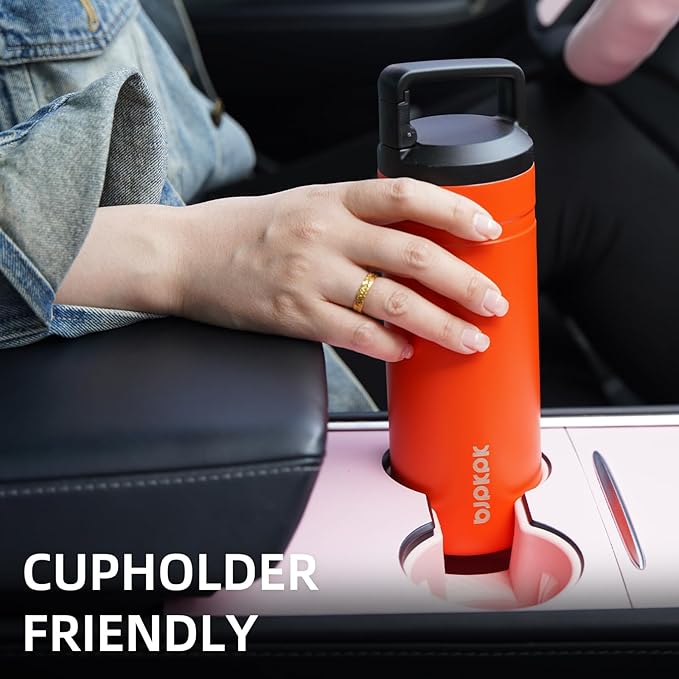 BJPKPK Insulated Water Bottle with 2 Lids,20 oz Double Wall Stainless Steel Vacuum Tumbler Travel Coffee Mug,Wide Mouth Thermal Cup,Sapphire Blue