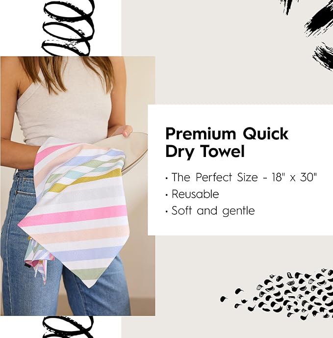 GEOMETRY Spring Kitchen Towels - Double Sided, Quick Dry Microfiber Cloth - Spring & Summer Dish Towels for Kitchen Drying - Premium Quick Dry Towel - Bubbling, 18" x 30" - 1-Pack