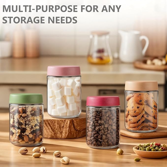 12 Pack 16oz Glass Jars with Lids, Airtight Overnight Oats Containers, Salad& Yogurt Storage, Mason Jars for Snacks, Spices, Meal Prep – Reusable