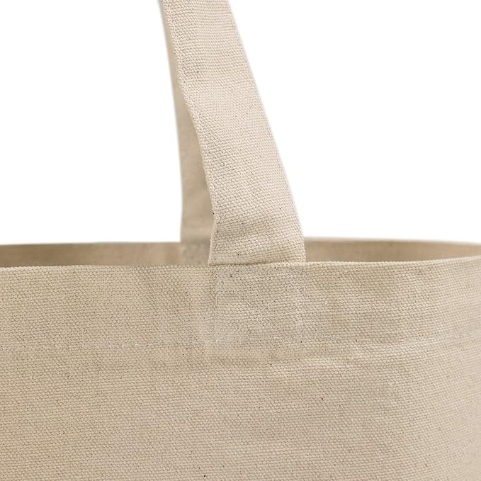 Eco-Friendly Canvas Tote Bag, 12-Pack Large Reusable Shopping & Travel Shoulder Bags, Durable Multi-Purpose – Two Colors