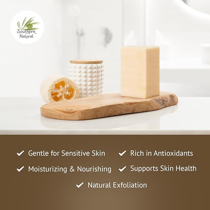 Southern Natural Goat Milk Soap Bar – Oatmeal Milk & Honey, Lavender, Honey Almond – Handmade for Dry and Sensitive Skin – Face & Body Wash for Men, Women, Kids, Baby – 3 pack (4-4.5 oz)