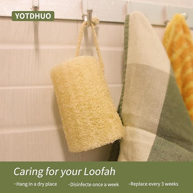 4.7" Natural Loofah Exfoliating Body Scrubber(4Pack),Real Luffa Sponge for Women and Men in Shower