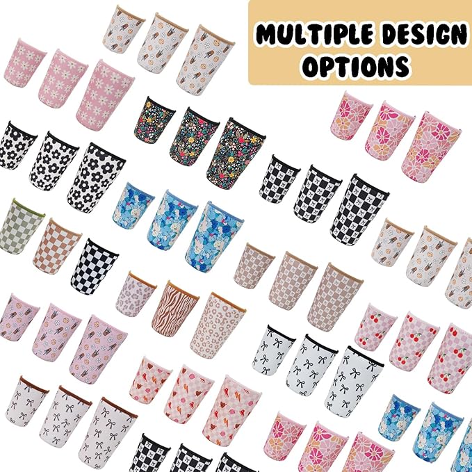 Reusable Insulated Neoprene Iced Coffee Cup Sleeve, Durable Drink Sleeve for Cold Beverages, Beverage Holder for Iced Coffee, Cherry Blush