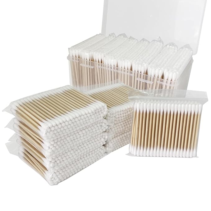 800 Count Organic Cotton Swabs for Ears, Bamboo Cotton Tips with Strong Pure Bamboo Stick, Ear Swabs for Daily Cleaning, Eco-Friendly Alternatives for Household Users, Arts & Crafts