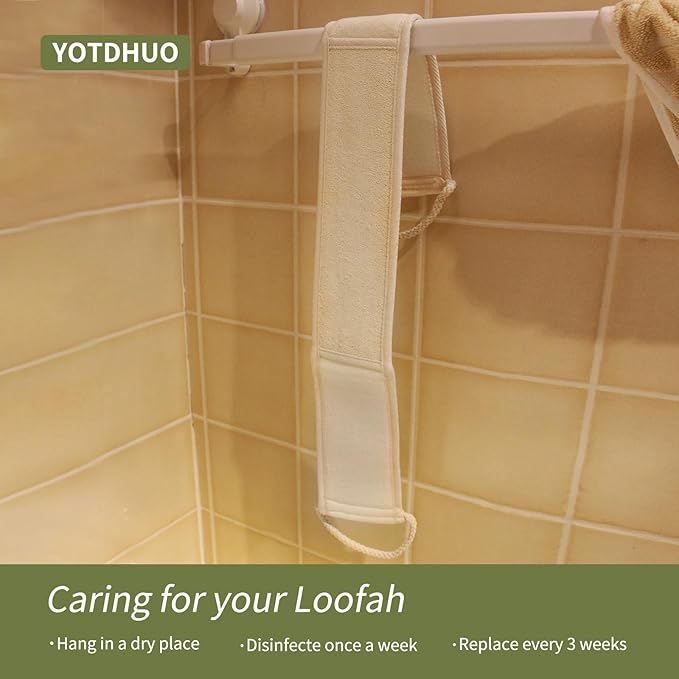 Natural Loofah Back Scrubber for Women(1Pack),Exfoliating Bath Luffa Sponge Made from Organic Loofa for Daily Shower