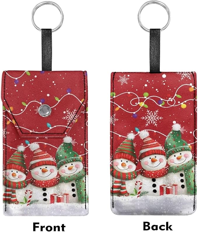 Portable Tissues Bag Paper Holder Snowman Lightweight Reusable Purse Tissue Holder for Travel Office Daily