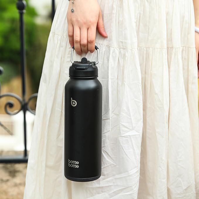 BOTTLE BOTTLE 40 oz sports water bottle stainless steel insulated water bottle with straw and pills holder