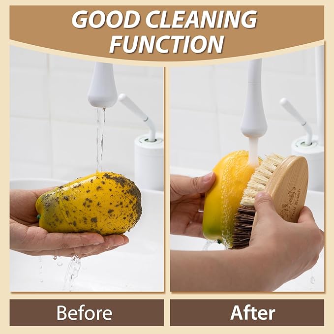 Honeydak 1 Pcs Hard and Soft Side Vegetable Brush Scrubber, Wash Brushes Potato Cleaning Brush for Food Carrot Cucumber Wash Cleaner
