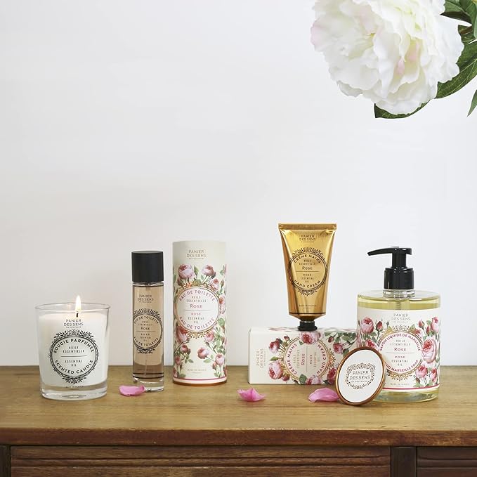 Panier des Sens - Small Hand Cream for Dry Cracked Hands - Rose Mini Hand Lotion for Dry Skin - With Shea Butter and Olive Oil - Hand Care 97% Natural Ingredients - Travel Size 1 floz
