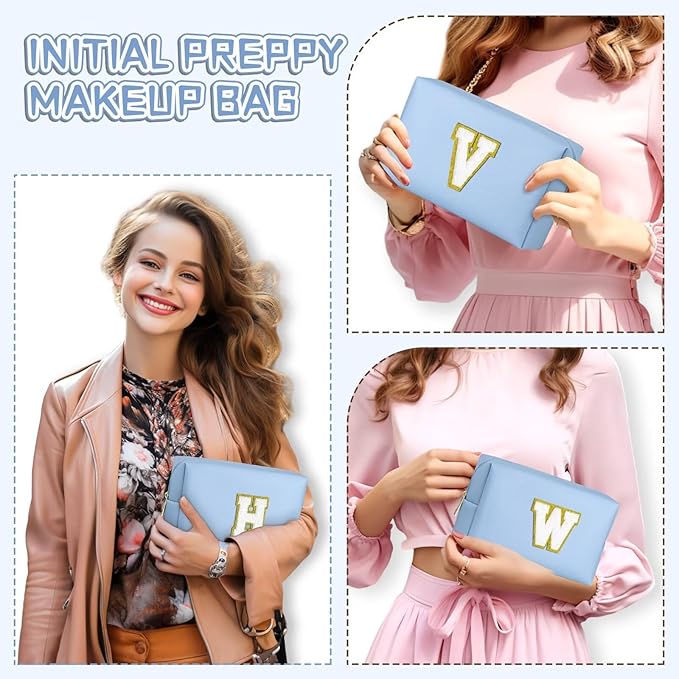 TOPEAST Travel Toiletry Bag - Travel Essentials, Cute Small Makeup Bag, Waterproof Toiletry Bag for Women, Birthday Gifts (Sky Blue L)