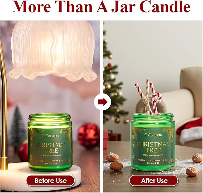 6Pack Christmas Soy Candles Gift Set Non-Toxic Aromatherapy Scented Candles for Holiday Gifts, Luxury Decorative Candle, Vinilla/Lavender/Pine/Cookies/Apple/Cupcake Jar Candle, Winter Candle Set