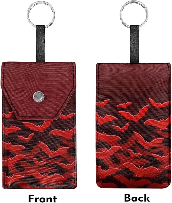 Bat Print Purse Tissue Holder Portable Pocket Tissue Holder for Coin Keys Tissues with Hanging Rope Snap Button Enclosed