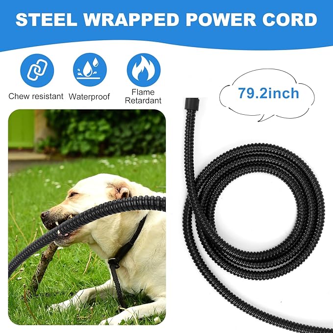 Heated Water Bowl for Cats Dogs Outside, 3.2L Winter Heated Dog Water Dish, Heated Dog Water Bowl Outdoor, Thermostatic Control Anti-freeze Heated Pet Water Bowl for Chicken,Duck,Goose,Rabbit