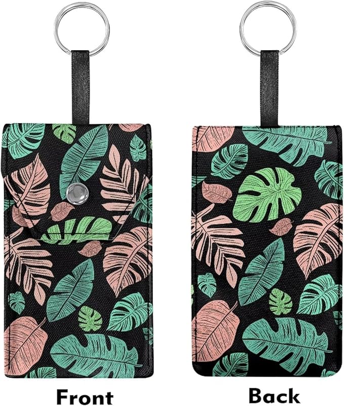 Purse Tissue Packs Portable Tissues Purse Pocket Snap Button Enclosed Reusable Paper Holder for Purse Coin Travel Office Daily Monstera Leaf