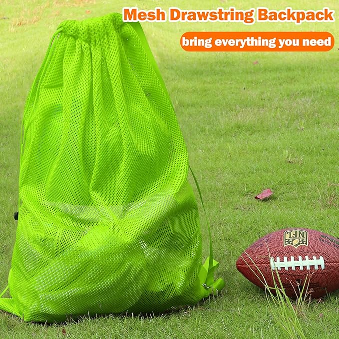 2 Packs Swim Bag Mesh Drawstring Backpack Oversized 18" x 26", Large Mesh Drawstring Backpack for Beach, Swimming, Gym, and Workout Gear (Green)