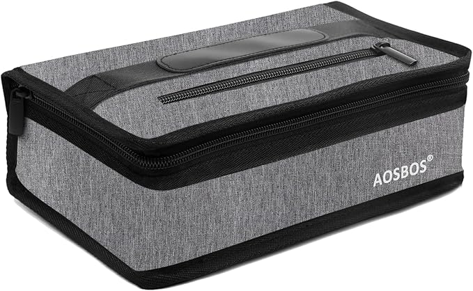 Aosbos Small Insulated Lunch Bag - Compact Lunch Box for Portion Control, Work & Office, Grey