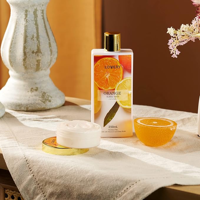 Christmas Gifts for Women, 20Pc Care Package, Bath Gift Baskets for Men, Mom, Her, Sister, Best Friends in Orange, Lemon, Lime & Grapefruit Scents, Stress Relief Spa Kit, Thank You, Birthday Gifts