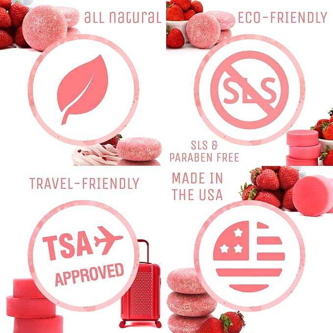 Sweet & Sassy 3 Shampoo Bars. Made in the USA. All Natural, Organic, SLS Free, Plastic Free, Safe for Color Treated Hair - Forever Fresh
