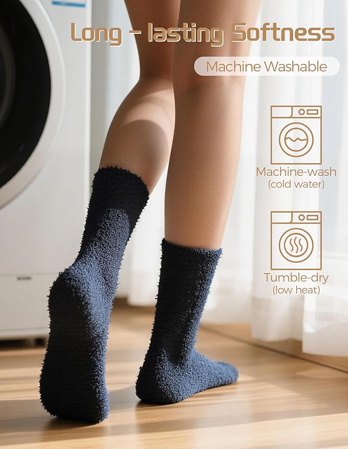 TEHOOK Warm & Cozy Gifts for Women, Stocking Stuufers, Fluffy Fuzzy Plush Sleeping Slipper Socks - Soft Warm Fabric