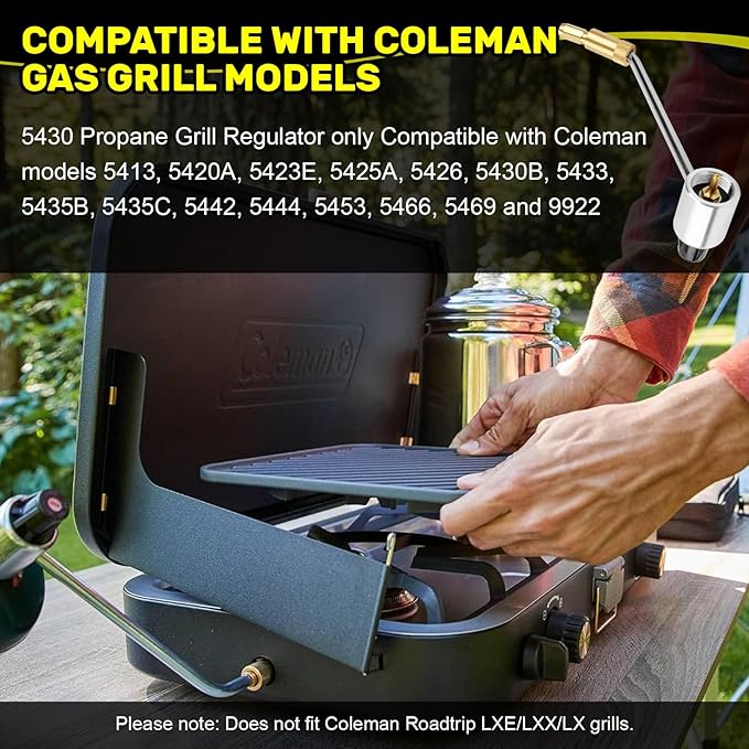 5430 Stove Pressure Regulator Replacement Part Compatible with Most Coleman Stoves & Grills and Fold N Go Stoves Camping Stove Regulator Keeps Propane Gas Pressure Stable