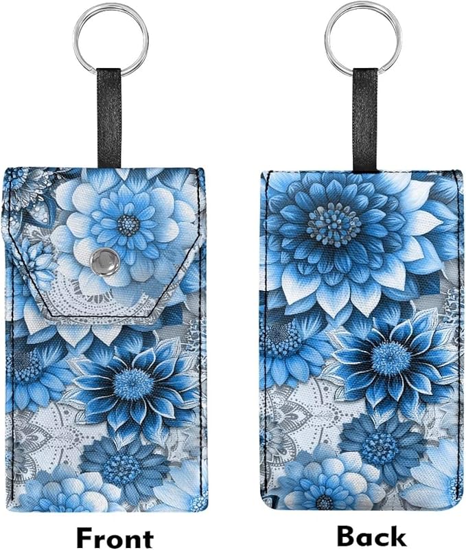 Travel Tissue Pouch Tissues Purse Pocket Snap Button Enclosed Reusable Purse Tissue Holder for Wallet Coin Travel Daily Outgoing Blue Mandala
