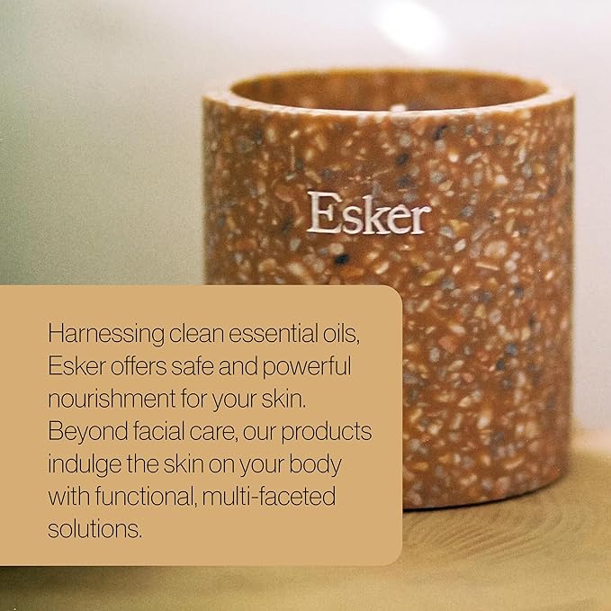 Esker Terracotta Plantable Candle – Hand-Poured Soy Wax with Essential Oils, Eco-Friendly Reusable Planter, Includes Wildflower Seed Paper for Sustainable Gifting