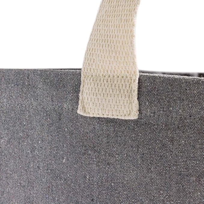 Recycled Canvas Tote Bags with Full Gusset – 6 Pack Reusable Flat Book Bag, Eco Friendly Canvas Tote Bulk,