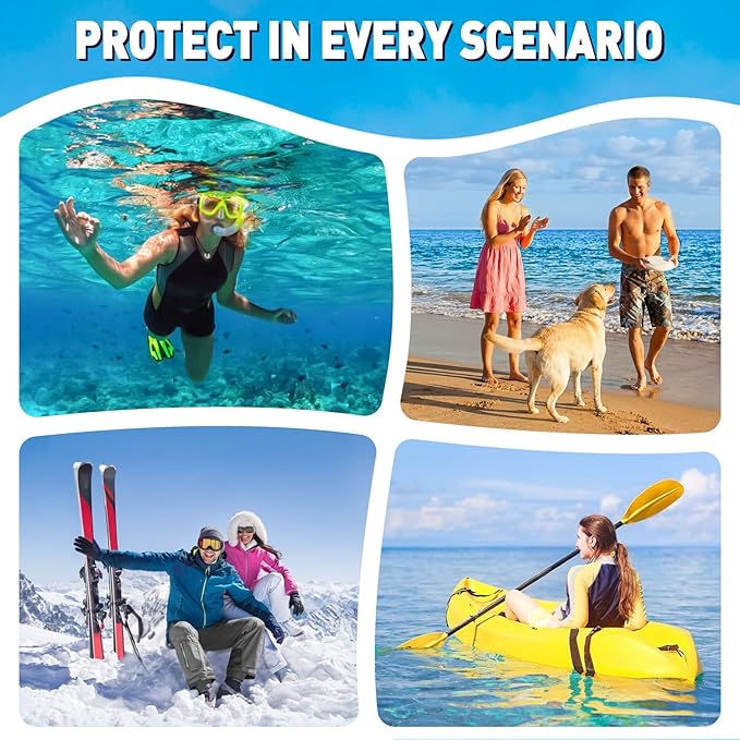 Hiearcool Waterproof Phone Pouch, Waterproof Phone Case with Crossbody Lanyard Compatible for iPhone 17 16 15 14 13 Pro Max Up to 8.3", Cellphone Dry Bag Travel Essentials for Beach -Clear-2Pack