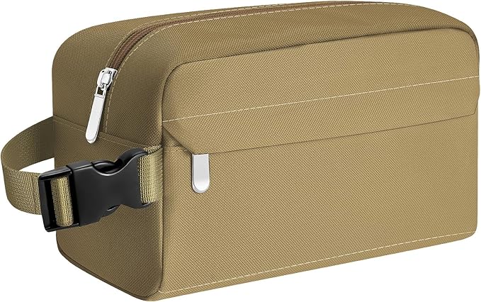 Small Insulated Snack Bag Lunch Box,Collapsible Reusable Small Lunch Bag with Snap Buckle Handle for Beach Travel Picnic,Khaki 5-Can(3L)