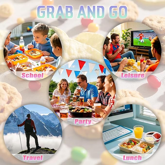 BADBLUE 11 Sets Reusable Snack Containers with Lids, Double Compartment Condiment Containers, Small Sauce Dipping Containers, Grab and Go Snack Box Container for Kids & Adults