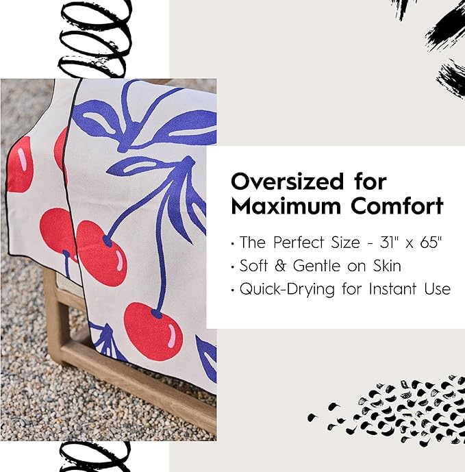 GEOMETRY Micro-Loop Beach Towel – Spring & Summer Collection – Quick-Dry, Sand-Resistant, Ultra-Absorbent Compact Towel for Beach & Travel (Abstract Life)