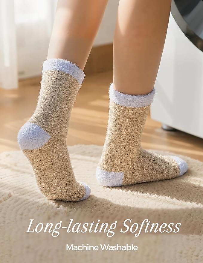 TEHOOK Warm & Cozy Gifts for Women, Stocking Stuufers, Fluffy Fuzzy Plush Sleeping Slipper Socks - Soft Warm Fabric