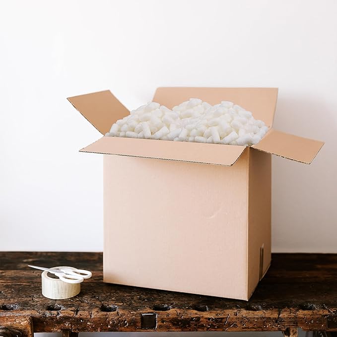 MagicWater Packing Peanuts for Shipping - 3.5 Cu Ft - Bio Tube Recycled Compostable & Biodegradable Void Filler - Cushion for Shipping Packaging - Dust-Free & Abrasion Resistant - Non Styrofoam