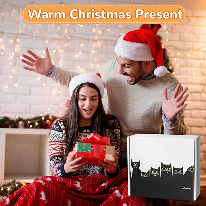 Large Microwave Heating Pad with Washable Cover 21 * 12" Microwavable Heating Pads for Cramps, Back, Neck Shoulder Pain Relief, Cordless Weighted Moist Heat Pack, Black Cat