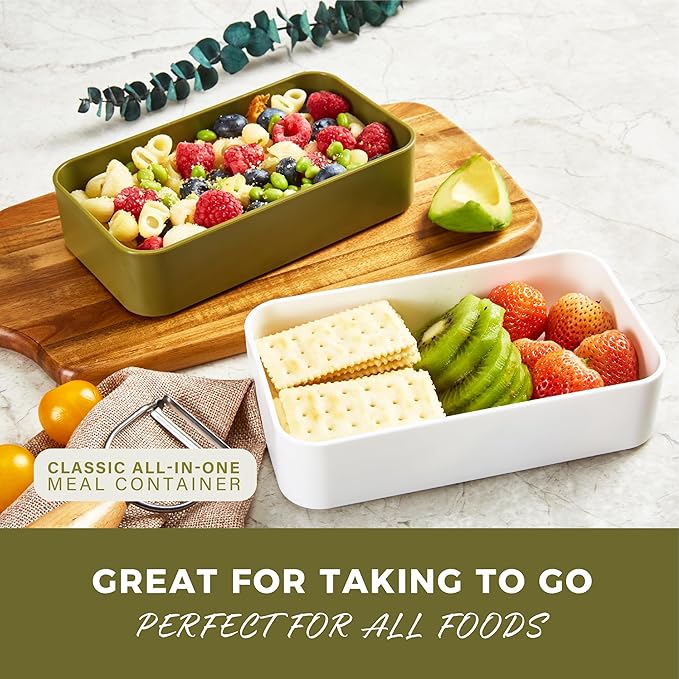 Responsible Products Leak Resistant Bento Box with Tableware for Adult - Teens, Insulated Lunch Box for Women - Men - Girls - Boys, BPA Free, Dishwasher Safe, Microwave Safe, Freezer Safe, 46 oz
