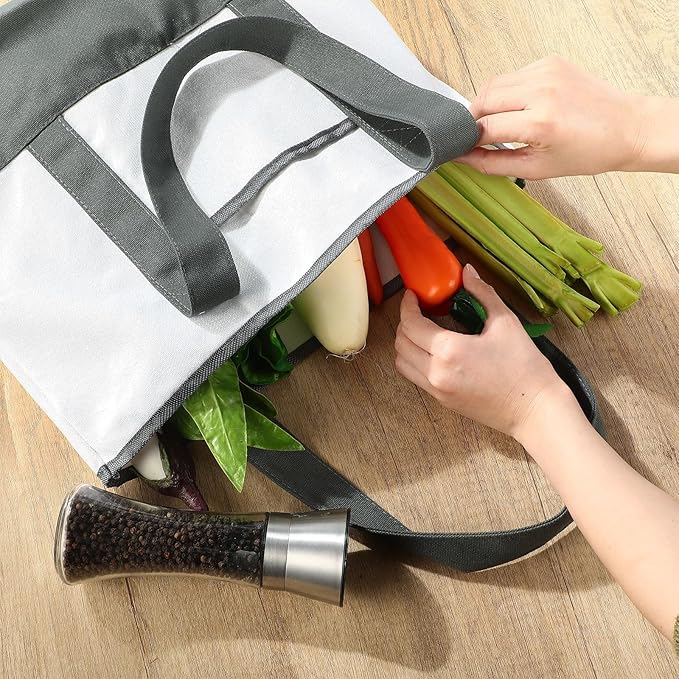 Reginary 16 Pcs Canvas Tote Bags Bulk with Outer Pocket 18 Inch Reusable Shopping Grocery Blank Tote Bag for Women Mother DIY