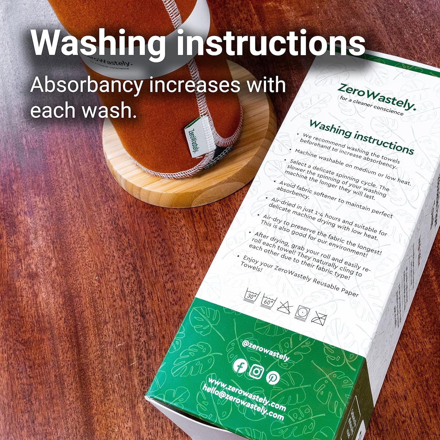 Reusable Paper Towels - Value Pack of 24 Paperless Paper Towels! - 100% Cotton