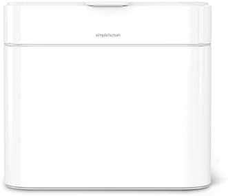 simplehuman Compost Caddy, 4L / 1.1 Gallon Countertop Kitchen Compost Bin with Magnetic Dock for Trash Can, Soft-Seal Lid, Removable Inner Bucket, White Steel - Image 2