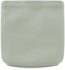 W&P Porter Silicone Reusable Storage Bag, Sandwich (34oz Flat), Sage, Food Storage Container, Microwave and Dishwasher Safe, Easy Cleaning - Image 6
