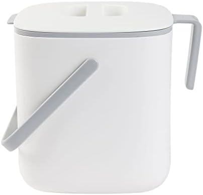 Blue Ginkgo Kitchen Compost Bin, 2.6L Countertop Compost Bin, White by BLUEGINKGO